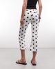 Collusion COLLUSION flared fold-over capri in white polka dot - 3