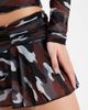 Collusion COLLUSION flippy micro mini skirt in red camo-Multi - 4