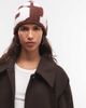 Collusion COLLUSION fluffy 67 number beanie in brown - 1