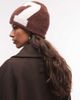 Collusion COLLUSION fluffy 67 number beanie in brown - 2