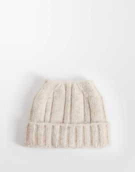 Collusion COLLUSION fluffy ear beanie in oatmeal-NEUTRAL