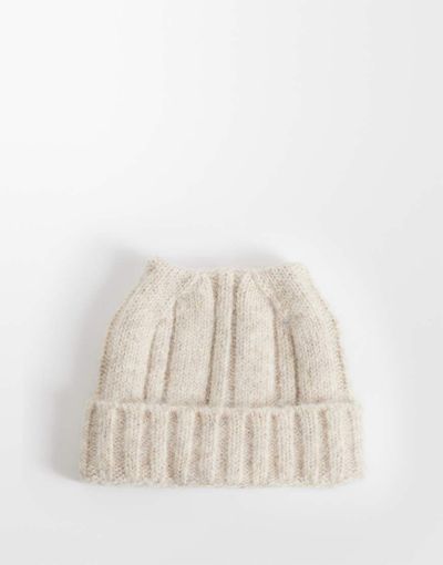 Collusion COLLUSION fluffy ear beanie in oatmeal-NEUTRAL