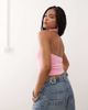Collusion COLLUSION fluffy knit tie back halter top-pink - 3