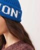 Collusion COLLUSION fluffy logo beanie in blue - 2