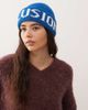 Collusion COLLUSION fluffy logo beanie in blue - 3