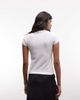 Collusion COLLUSION 'forever that girl' v-neck slogan baby tee in white - 4