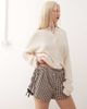 Collusion COLLUSION frill side shorts in gingham-Black - 1