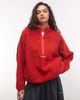 Collusion COLLUSION full zip fleece borg jacket in red - 1