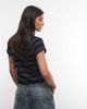 Collusion COLLUSION funnel neck knit cardigan in blue striped print - 4