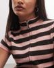Collusion COLLUSION funnel neck striped cardigan in pink and brown - 3
