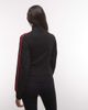 Collusion COLLUSION funnel neck zip through track top in black set - 4