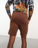 Collusion COLLUSION jersey shorts in dark brown - 4