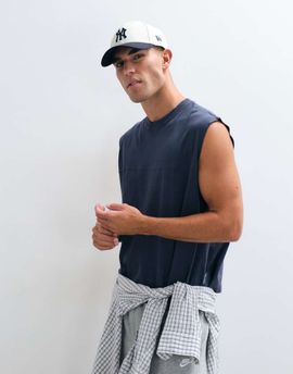 Collusion COLLUSION jersey tank top in navy