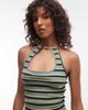 Collusion COLLUSION keyhole halter top in striped print - part of a set-Multi - 1