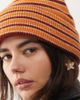 Collusion COLLUSION knit beanie in brown multi stripes - 2
