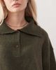 Collusion COLLUSION knit oversized button up sweater in khaki - part of a set-Green - 4