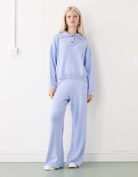 Collusion COLLUSION knit oversized sweatpants in soft blue - part of a set