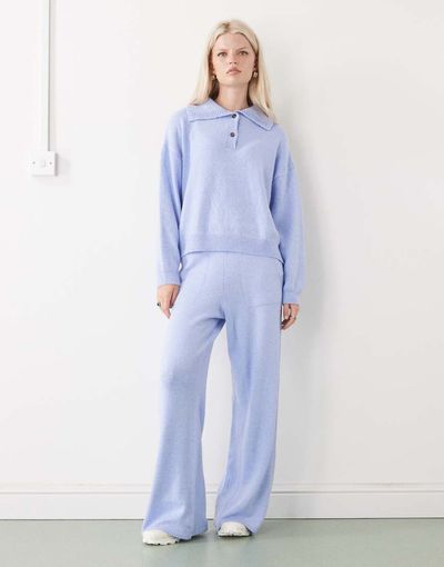 Collusion COLLUSION knit oversized sweatpants in soft blue - part of a set