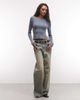 Collusion COLLUSION knitted slash neck top in gray-NEUTRAL - 2