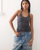 Collusion COLLUSION knot detail halter top in blue stripe - 1