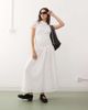 Collusion COLLUSION lace up sides eyelet midaxi dress in white - 1