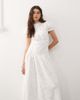Collusion COLLUSION lace up sides eyelet midaxi dress in white - 2