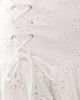 Collusion COLLUSION lace up sides eyelet midaxi dress in white - 3