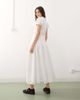 Collusion COLLUSION lace up sides eyelet midaxi dress in white - 4