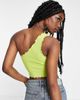Collusion COLLUSION lettuce edge one shoulder top in olive-Green - 2
