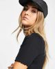Collusion COLLUSION lettuce edge rib cotton t-shirt in black - BLACK - 3
