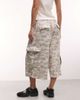 Collusion COLLUSION lightwash camo cargo baggy jorts-Neutral - 3