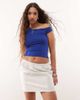Collusion COLLUSION linen look a-line mini skirt in ecru-White - 2