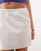 Collusion COLLUSION linen look a-line mini skirt in ecru-White - 4