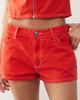 Collusion COLLUSION linen look micro shorts in red - part of a set - 3