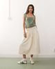 Collusion COLLUSION linen look skirt with contrast stitch in buttermilk yellow - 2
