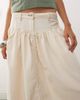 Collusion COLLUSION linen look skirt with contrast stitch in buttermilk yellow - 3