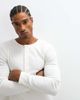 Collusion COLLUSION long sleeve fitted henley t-shirt in white-NEUTRAL - 1