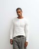Collusion COLLUSION long sleeve fitted henley t-shirt in white-NEUTRAL - 3