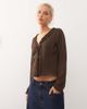 Collusion COLLUSION long sleeve ruffle blouse in brown - 1