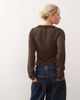 Collusion COLLUSION long sleeve ruffle blouse in brown - 3