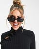 Collusion COLLUSION long sleeve tie front top with high neck in black - 2