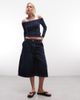 Collusion COLLUSION longline jorts in rinsewash-Navy - 1