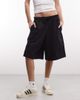 Collusion COLLUSION longline sweat shorts in black - 2