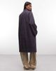 Collusion COLLUSION longline trench coat in brown & blue plaid - 4