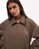 Collusion COLLUSION longline trench jacket in brown - 2