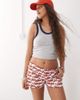 Collusion COLLUSION 'love you' graphic mini shorts in white - 1