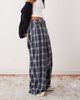 Collusion COLLUSION low rise balloon pants in blue plaid-Multi - 2