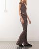 Collusion COLLUSION low rise ruched fold-over yoga pants in chocolate stripe-Brown - 4
