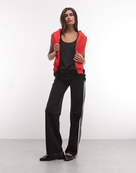 Collusion COLLUSION low rise straight leg sporty trouser in black