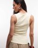 Collusion COLLUSION low v neck exposed seam ribbed tank top in buttermilk-Yellow - 4